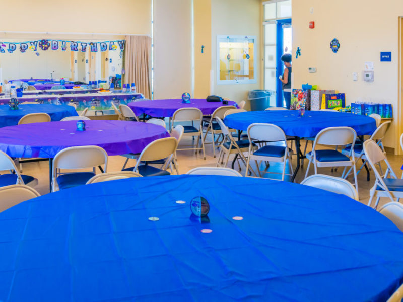 White Rock Community Clubhouse interior decorated for event